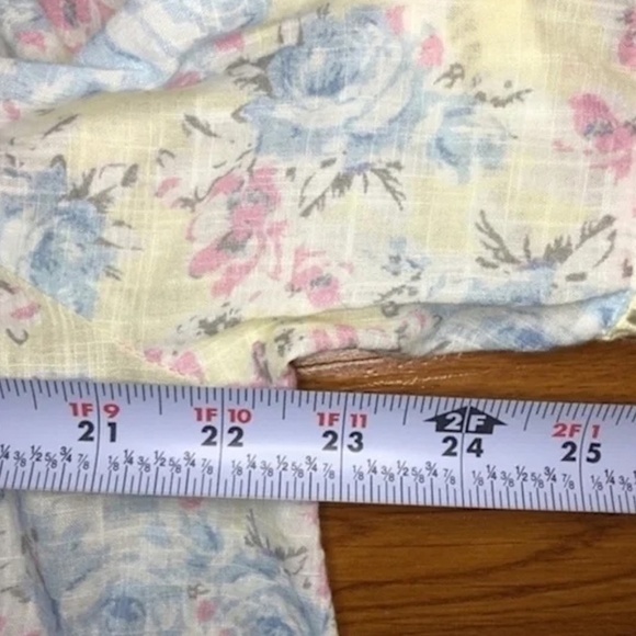 NWT FREE PEOPLE Unreal Love Floral Print Ruffle Collar Short Sleeve Cotton Top - Picture 9 of 10